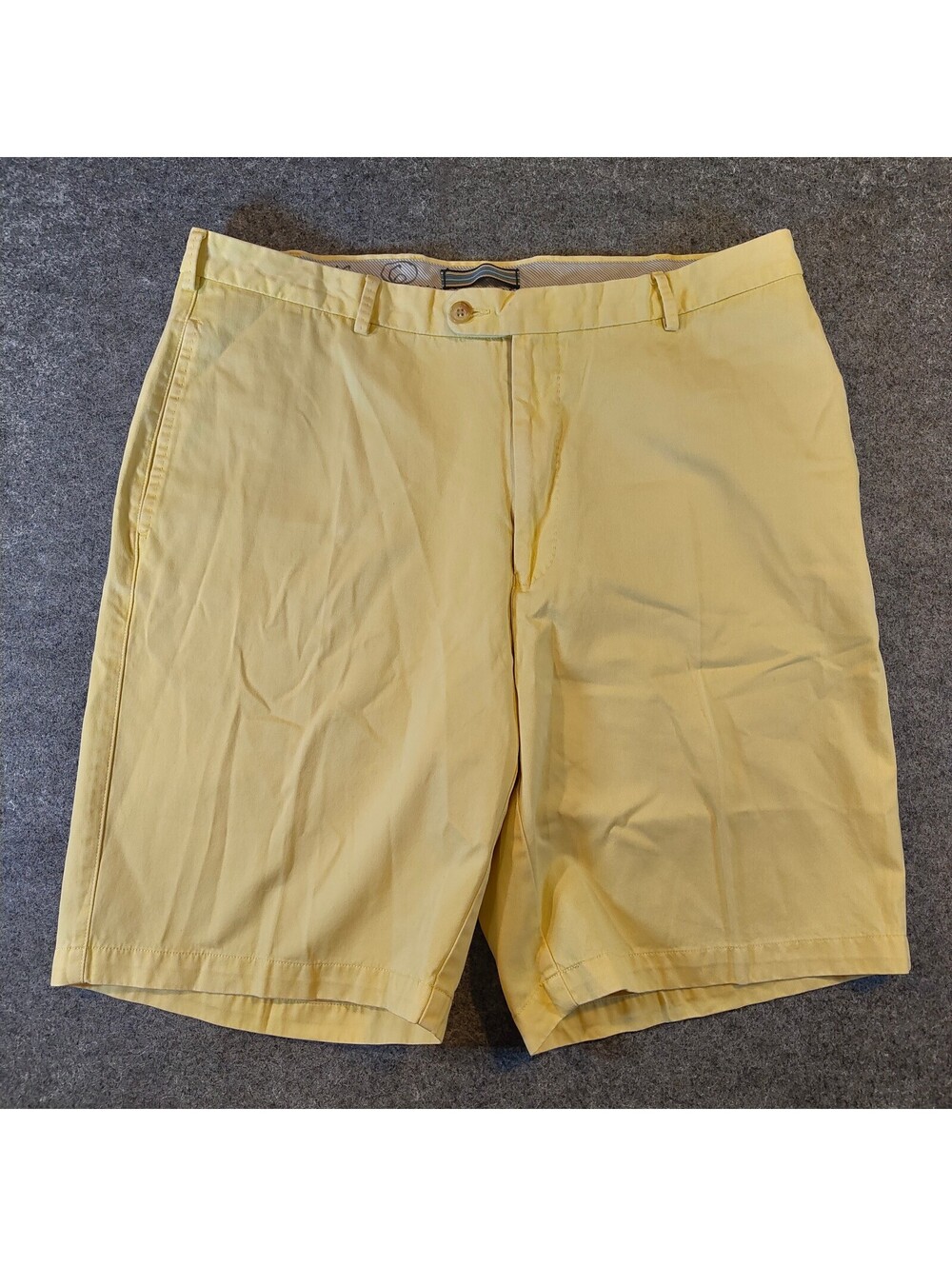 Peter Millar Yellow Pima Cotton Flat Front Golf Shorts Men's Size 36